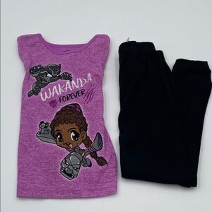 Marvel Purple and Black Wakanda Forever Kids Pajamas Christmas PJs Black Panther